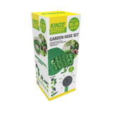 Manguera de jardín flexible Kinzo 20 m - incl. Accesorio para manguera - Manguera flexible con cabezal rociador con 7 posiciones de rociado - Plástico - Verde/Gris