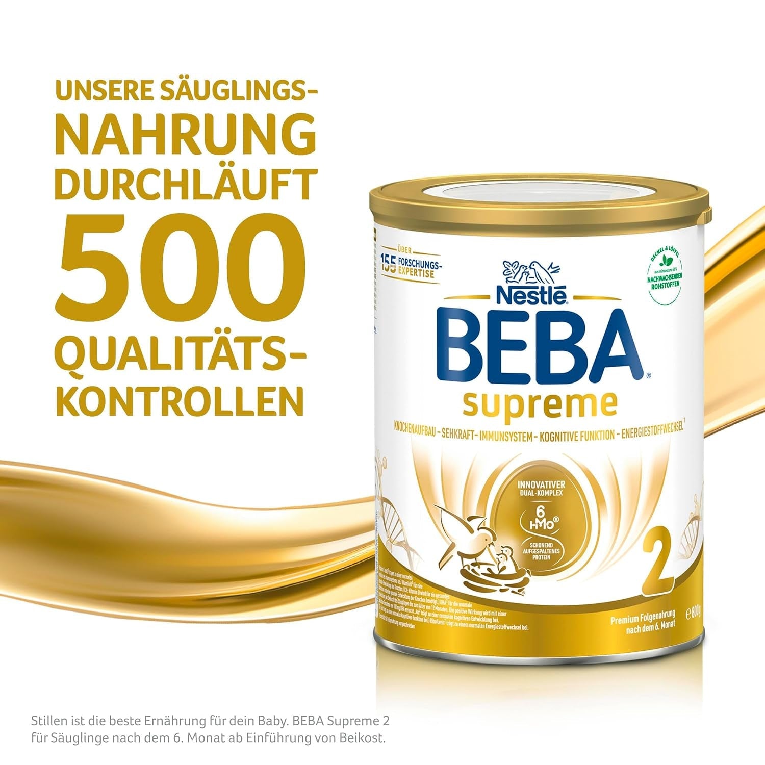 BEBA SUPREME 2 Leche de continuación a partir de los 6 meses, solo lactosa, sin aceite de palma, pack de 6 (6 x 800g) Naty Shop