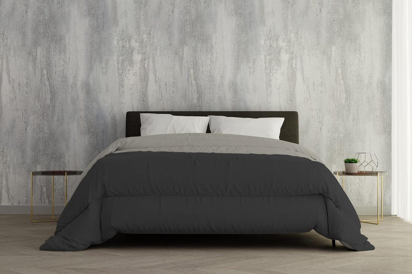 Italy Ropa de cama Edredón de invierno, gris claro/gris oscuro, 2 plazas, 250 x 200 cm Edredones y edredones Naty Shop Gris claro/gris oscuro 250 x 200 cm
