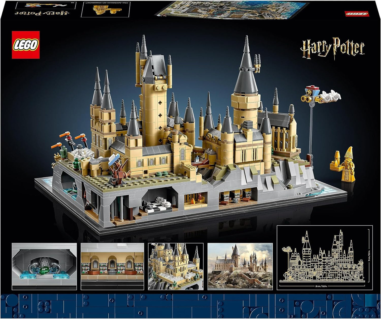Castillo de Hogwarts LEGO Harry Potter con alas de castillo - set de colección para adultos que incluye torre principal y torre astronómica, cámara secreta y minifigura de arquitecto - regalo para mujeres - 76419 Juegos de construcción Besuche den LEGO-Store