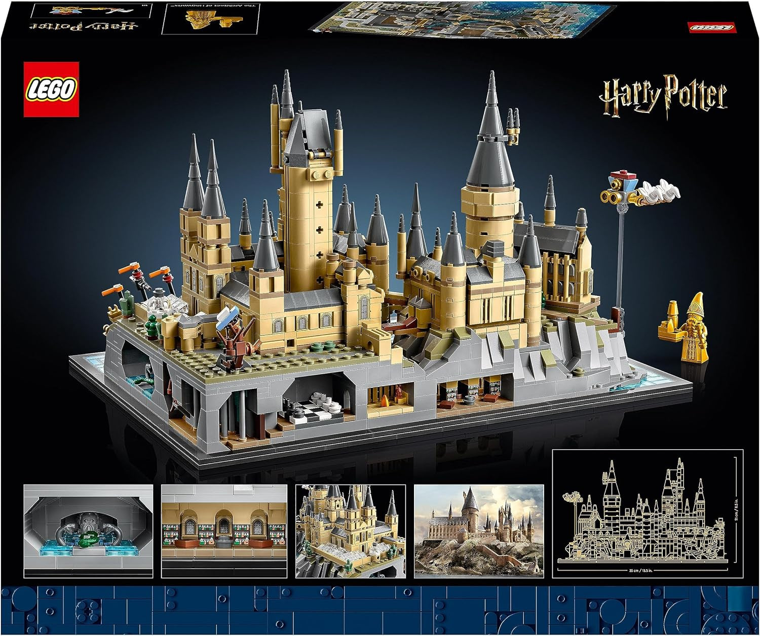 Castillo de Hogwarts LEGO Harry Potter con alas de castillo - set de colección para adultos que incluye torre principal y torre astronómica, cámara secreta y minifigura de arquitecto - regalo para mujeres - 76419 Juegos de construcción Besuche den LEGO-Store