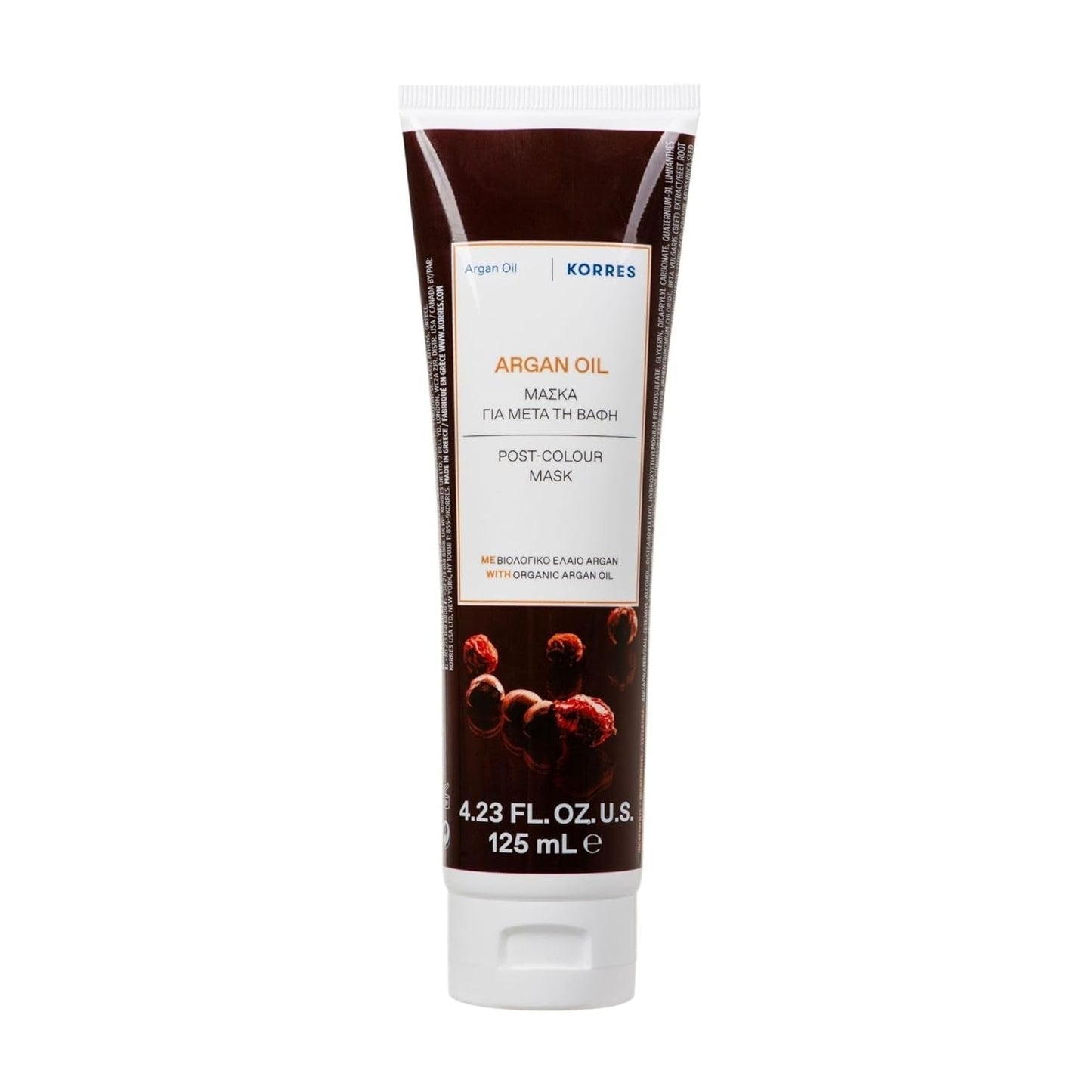 Mascarilla capilar KORRES ARGAN OIL, mascarilla nutritiva con aceite de argán, manteca de karité y proteína de trigo, ideal para cabellos teñidos, vegana, 125 ml Naty Shop mascarilla capilar Default title