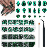 2630 piedras brillantes de cristal AB para uñas, 120 12 tipos de piedras brillantes grandes + 2510 6 tamaños de piedras redondas de cristal K9 para uñas, diamantes de imitación, diseños de uñas, dijes de uñas para arte facial