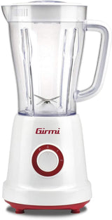 Batidora eléctrica Girmi FR46, 1,5 litros, 2 Geschwindigkeiten Mit Pulse-Funktion, 4 Edelstahlklingen, Messbecherdeckel, Messbecher Mit Scale, Sicherheitseinrichtung, Weiß/Rot Kitchen Naty Shop