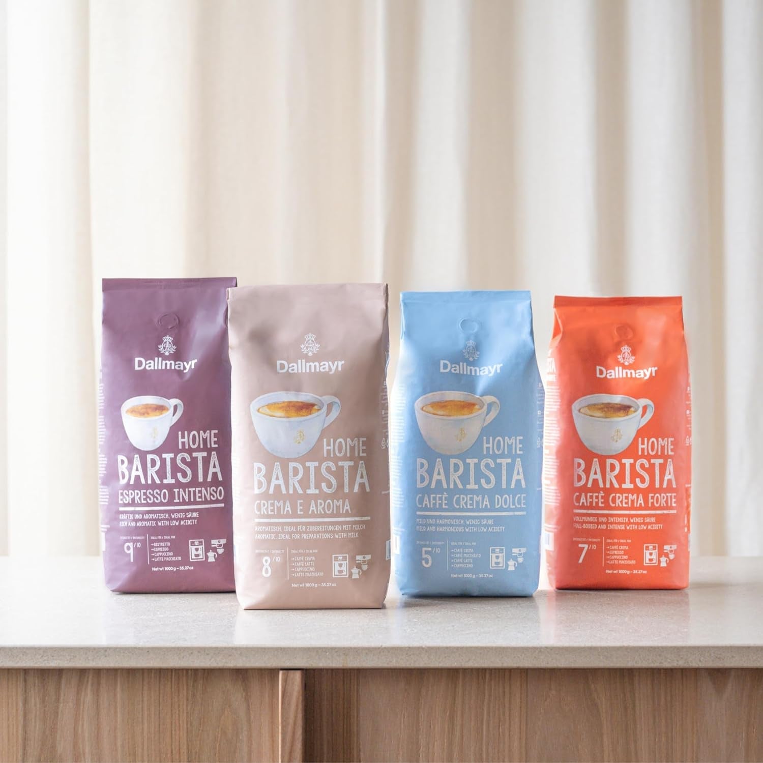 En casa Barista Caffé Crema Forte 1000g granos enteros