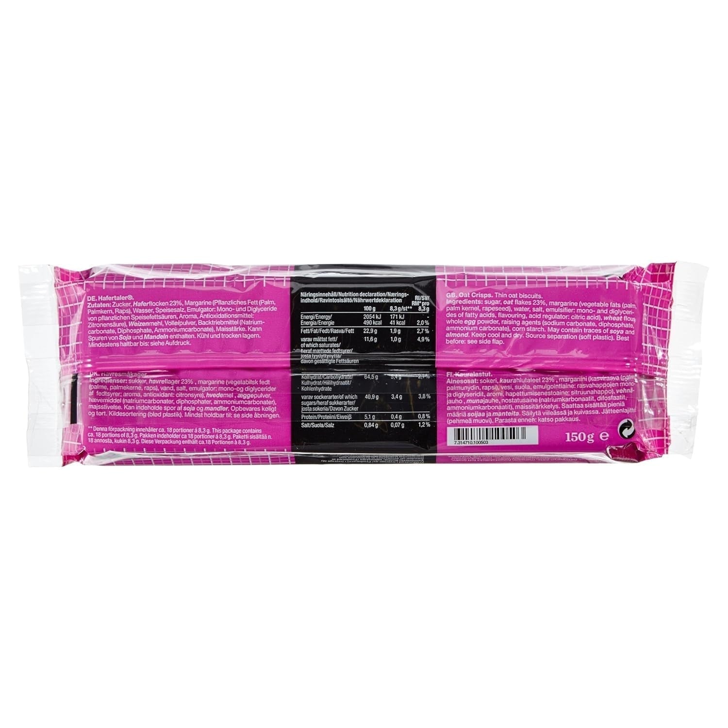 Galletas de avena suecas Gille, 150 g (paquete de 1)