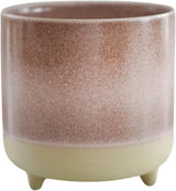 Maceta, cerámica, rosa mate, reactiva, Al 8,5 cm x Pr 8 cm