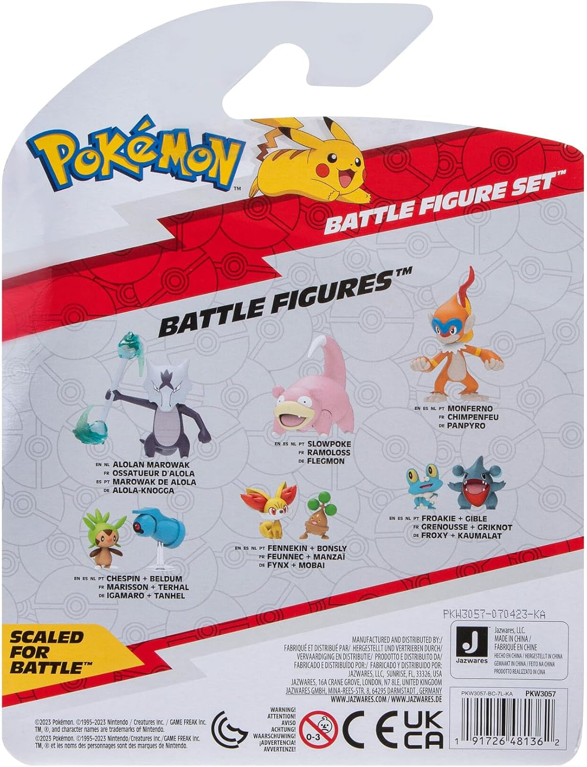 Pokémon PKW3057 Juego de figuras de batalla: Piepi, Tanhel, Lauchzelot Figuras de acción Naty Shop