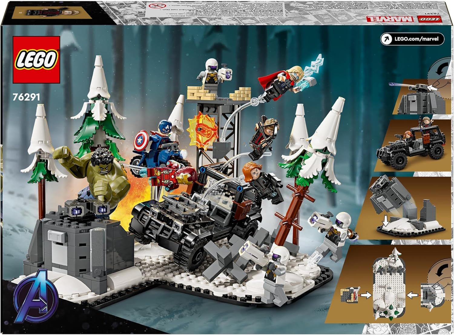 LEGO Marvel Avengers Assemble: Era de Ultrón, set de construcción y juego con 8 minifiguras de superhéroes como Thor, Hulk y Iron Man, juguete de construcción para niños y niñas, set de aventuras 76291 Juegos de construcción Besuche den LEGO-Store