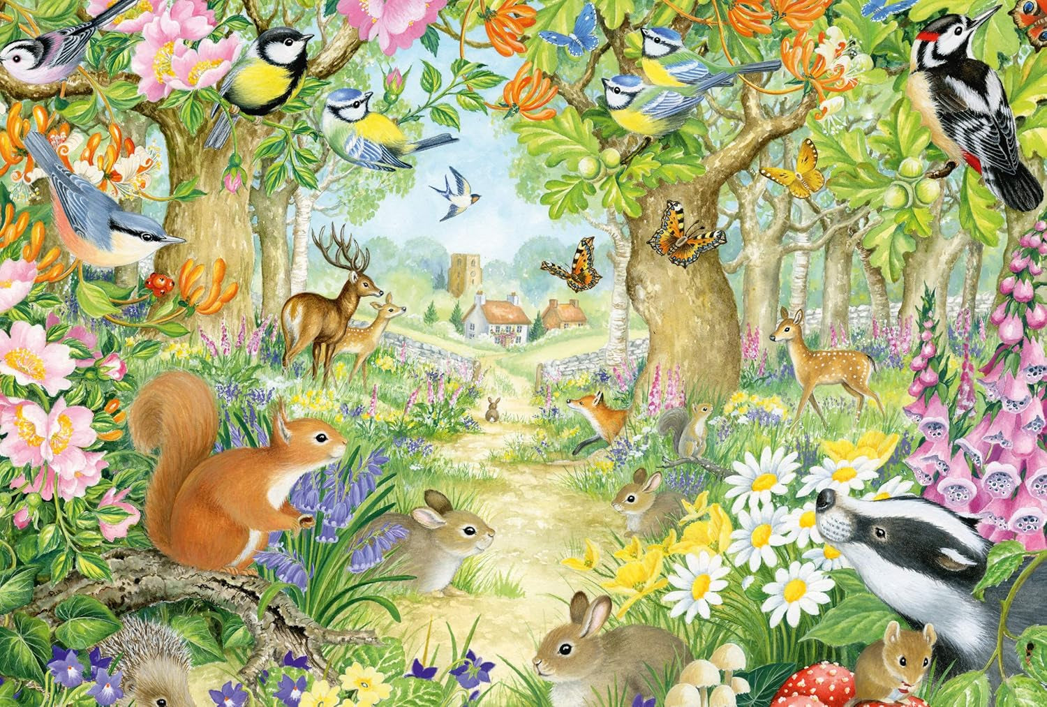 Schmidt Spiele 56370 Animales en el bosque, puzzle para niños, 100 piezas Puzzle Naty Shop