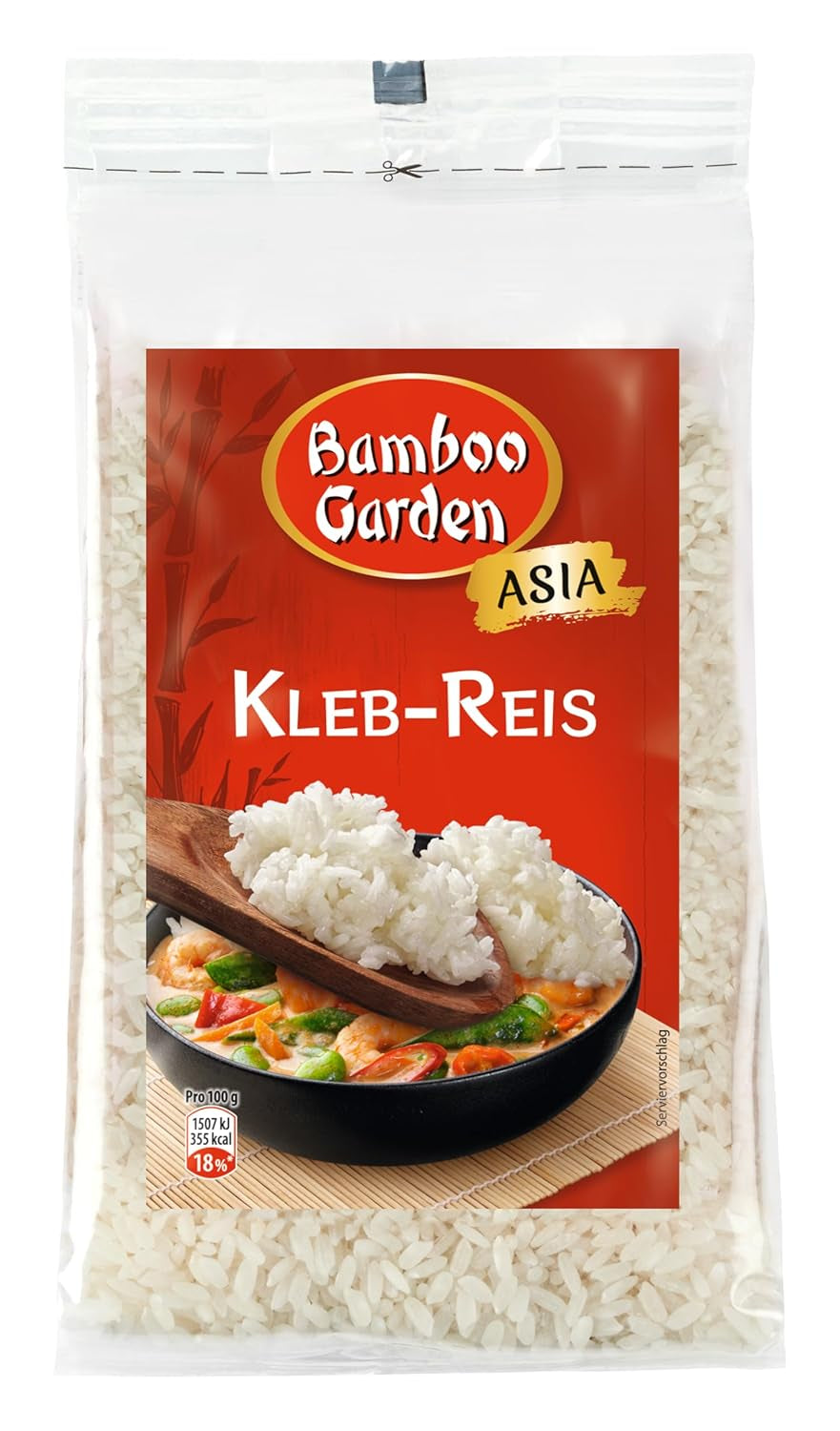 Bamboo Garden - Arroz pegajoso, 500g por bolsa
