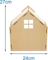 Baker Ross FN199 Construye tu propia casa de muñecas de madera - Kit de construcción de casa de muñecas de 1 pieza para niños Kit de manualidades