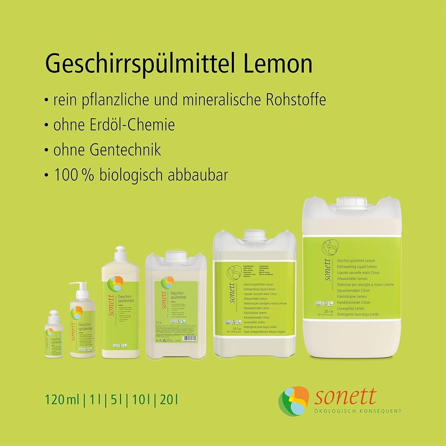 Líquido lavavajillas Sonett Limón Detergentes de Cocina Naty Shop