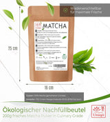 Uniqo Té Matcha en polvo 200 g en envase ecológico recargable