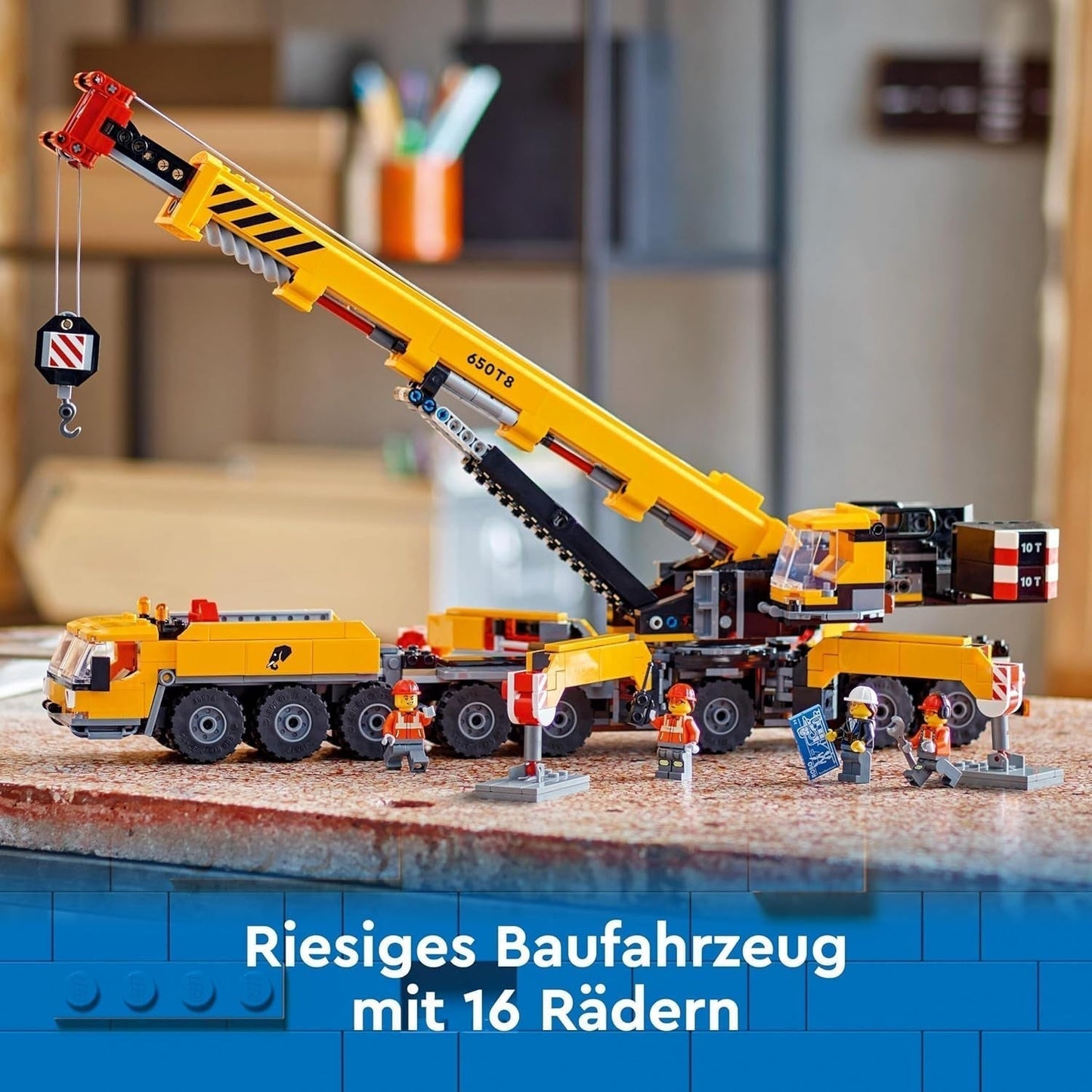 LEGO City Grúa de Construcción Móvil Juguete de Construcción para Niños y Niñas Regalo Creativo para Niños Brazo Largo Extensible 4 Minifiguras de Trabajadores de la Construcción para Juegos de Interpretación 60409 Juegos de Construcción Besuche den LEGO-Store