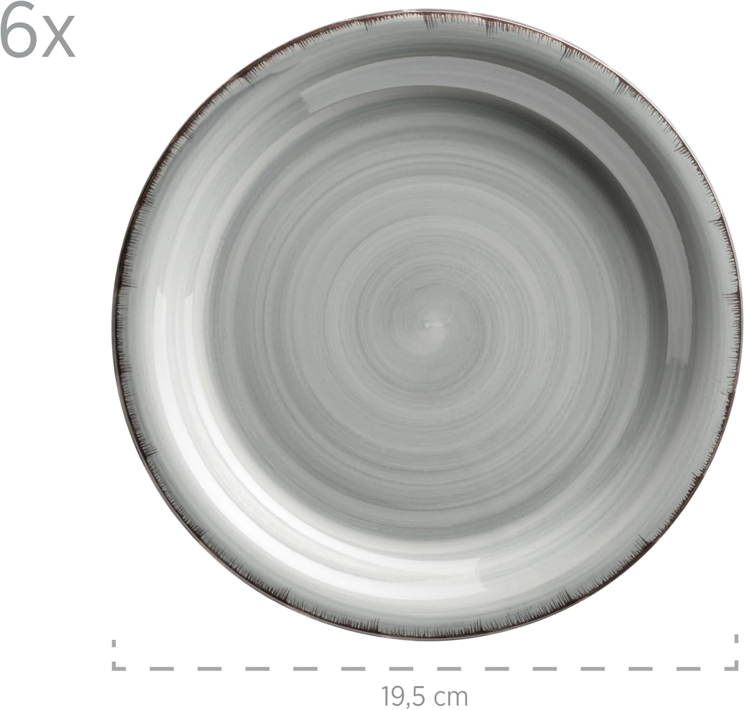 MÄSER 931875 Bel Tempo II Vajilla para 6 personas con aspecto vintage moderno, servicio de mesa de 18 piezas, vajilla de cerámica pintada a mano, gres, azul humo