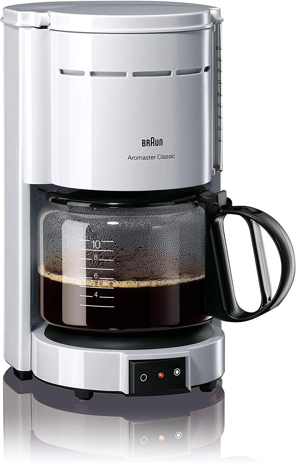 Cafetera espresso Braun KF 47 BK - Cafetera espresso con filtro y jarra de cristal para café filtrado clásico, café aromático gracias al sistema OptiBrew, sistema antigoteo, apagado automático, negra