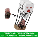 Mattel Minecraft Set De Figuras De Acción, Ghast Con Ataque De Fuego, Luces, Ruido, Arrancador Y Proyectil, Guerrero Piglin, Inspirado En La Película, JFB69 Figuras De Acción Naty Shop