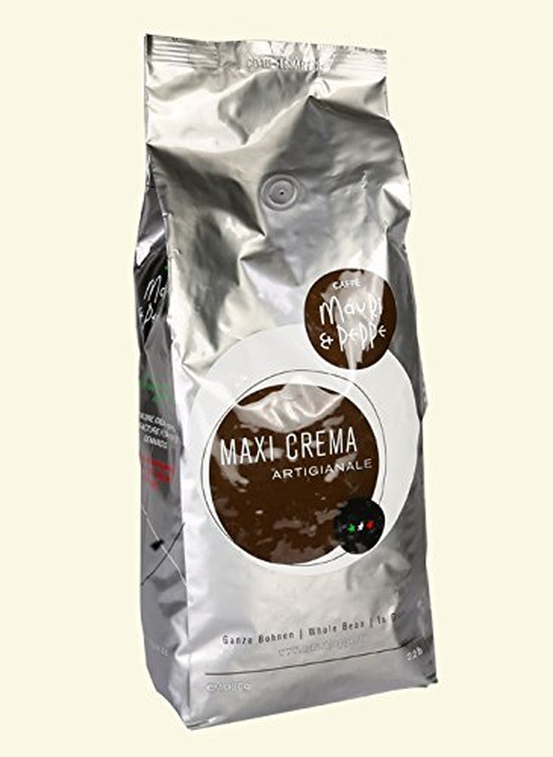 Maxi Crema 1000 g de café entero en grano: ¡maestría de tostado original italiana para las más altas exigencias! Café, Capuchino, Espresso, Latte Macchiato