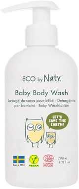 Eco by Naty, gel de ducha para niños, ingredientes orgánicos de origen vegetal con 0% fragancia, hipoalergénico y testado dermatológicamente, frasco de 200 ml Infantil - Baño y Cuidado de la piel Naty Shop Default title