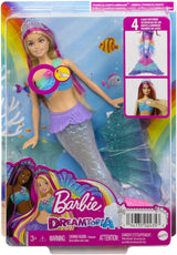 Barbie Dreamtopia Magic Light Sirena Muñeca con Pelo Rubio, Muñeca Barbie con Cola de Sirena, Adecuada como Regalo para Niños a Partir de 3 Años, HDJ36