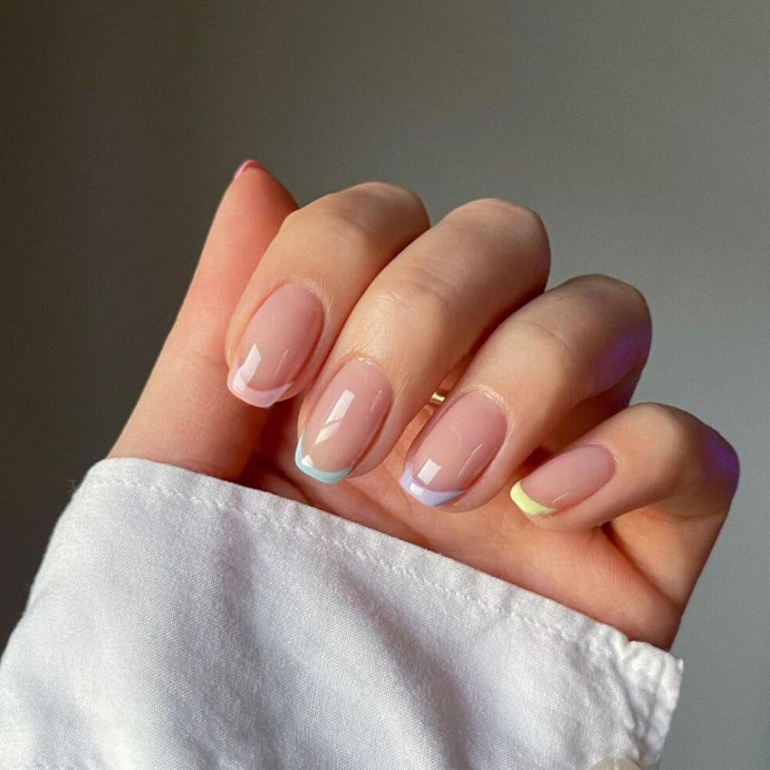 Puntas francesas largas, pegamento con purpurina dorada en uñas cuadradas largas, juego de uñas postizas con punta francesa y purpurina, uñas artificiales cuadradas para mujer, 24 Uds.