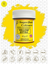 Colorante alimentario Sugarflair Max Concentrated Yellow Extra, colorante alimentario altamente concentrado para mazapán y fondant, colorante en pasta Max Concentrate - 42 g