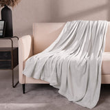 Colcha de forro polar ultrasuave de Brentford, gris plateado, doble grande - 150 x 200 cm Camas y mantas Beuche den Brentfords-Store