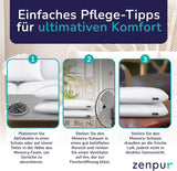 ZenPur Almohada ortopédica para el cuello 40x60-13cm, Almohada viscoelástica para la cabeza - Almohada ergonómica para dormir para cuello y hombros, certificado Oeko-TEX