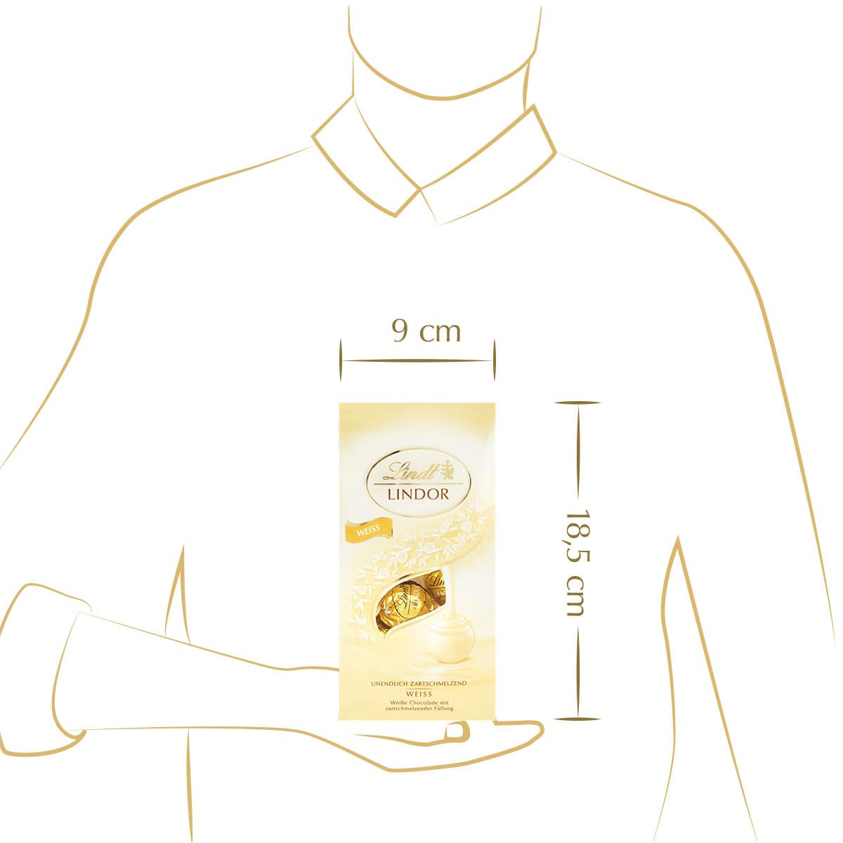 Bolitas de chocolate blanco Lindt LINDOR | Bolsa de 137g | Aprox. 10 bolitas de chocolate blanco con relleno que se deshace en la boca | Set de regalo de chocolate | Set de regalo de chocolate (paquete de 2)