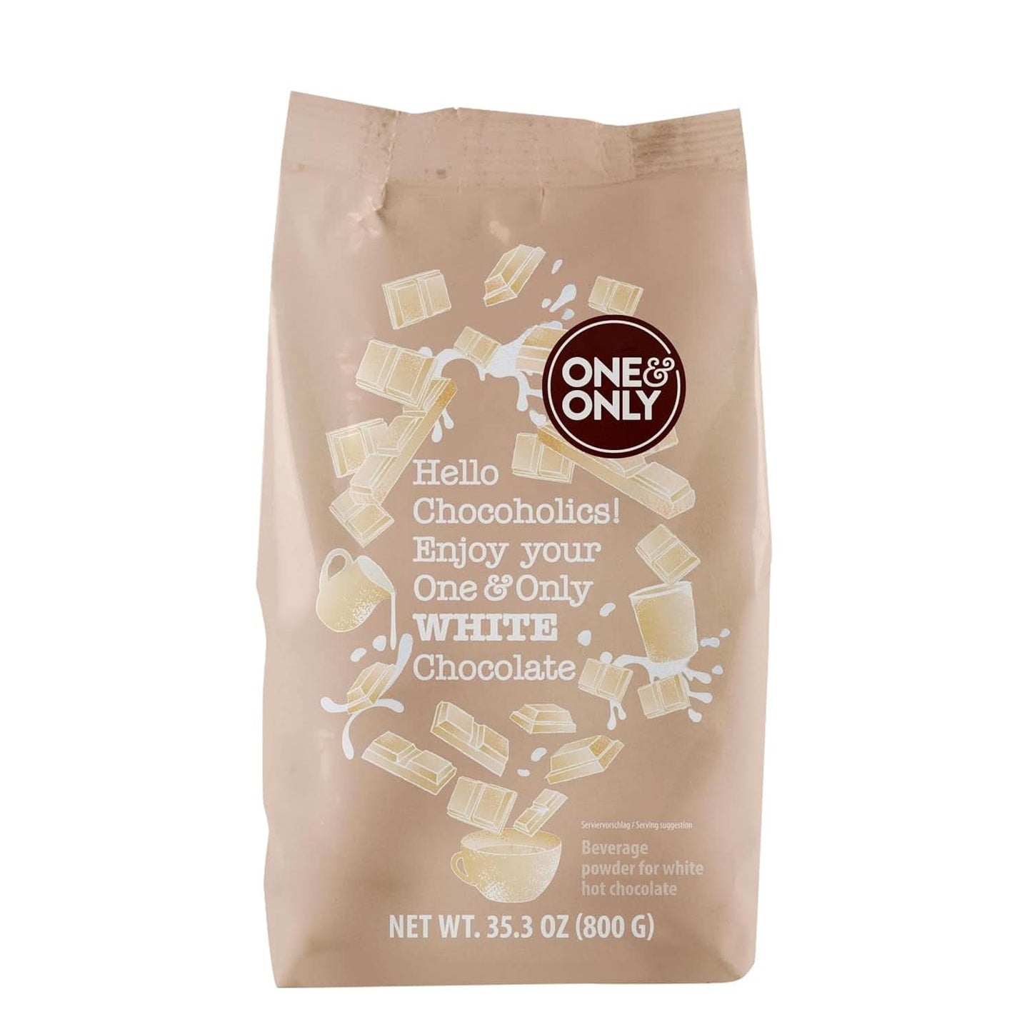 One&Only Chocolate en Polvo Blanco 1 Kg - Polvo para bebidas con la mejor manteca de cacao Cacao y Chocolate Caliente Naty Shop