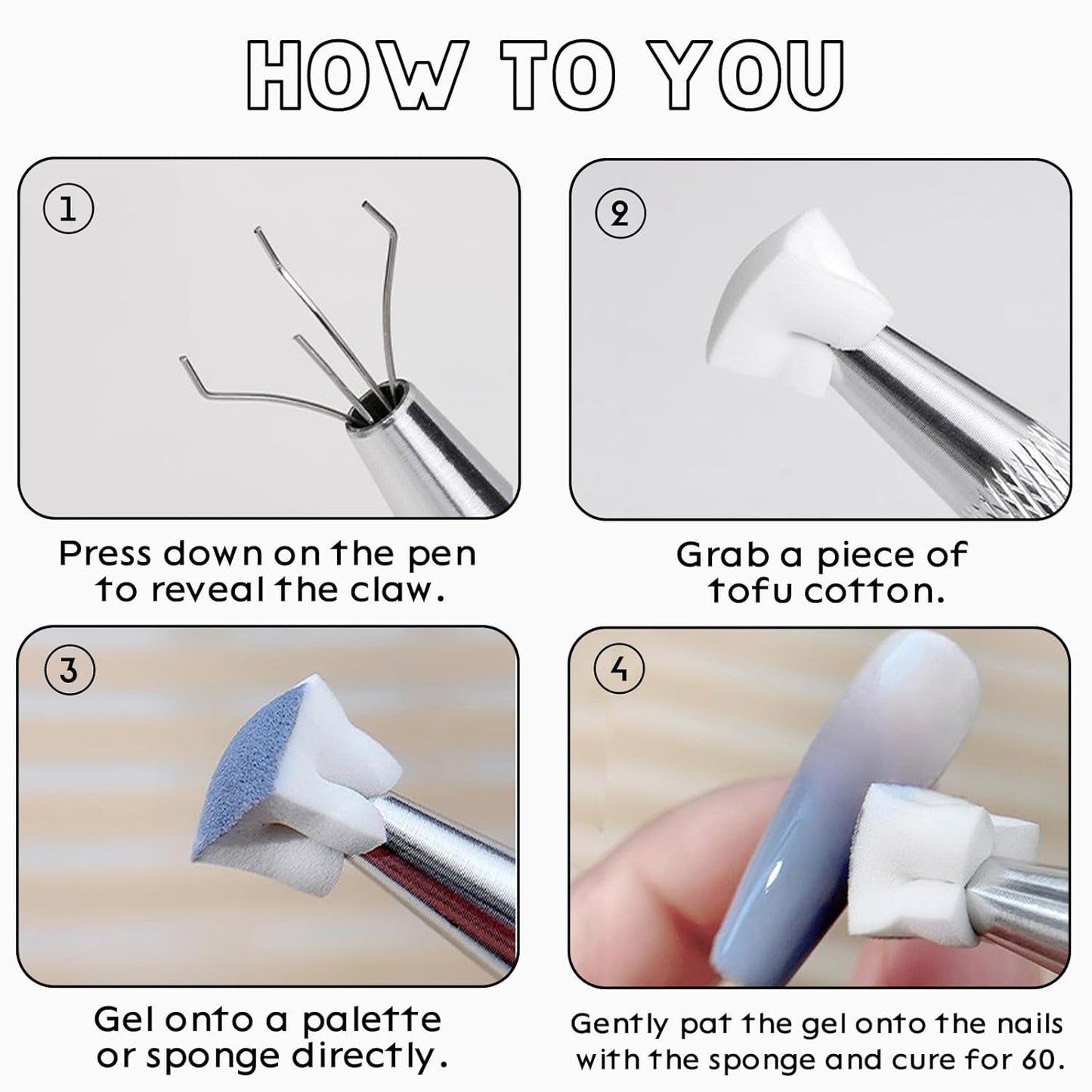 100 Stück Nail Art Schwamm Mit Metallgreifer, Esponja Pincel Aplicador, Esponja Nagel Pinsel, Nageldesign Zubehör Schwammpinsel, Verwendet, Um Eine Varavländ Von Gradient Nail Art Patterns Zu Ersetlen