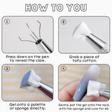 100 Stück Nail Art Schwamm Mit Metallgreifer, Esponja Pincel Aplicador, Esponja Nagel Pinsel, Nageldesign Zubehör Schwammpinsel, Verwendet, Um Eine Varavländ Von Gradient Nail Art Patterns Zu Ersetlen