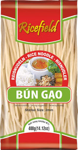 Fideos de arroz Ricefield, fideos, 2 mm, Bun Gao (1 x 400 g)
