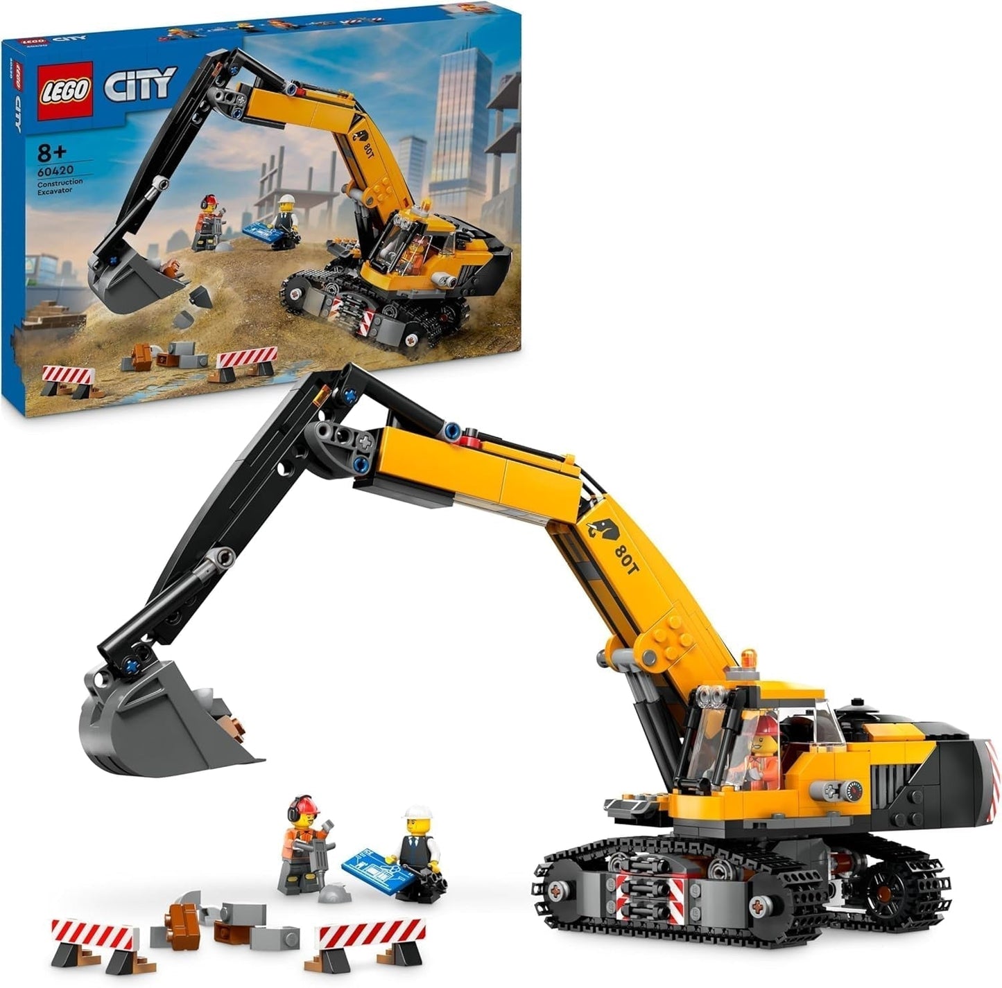 LEGO City Excavadora sobre orugas Excavadora de juguete para 8 años Modelo de excavadora Juguete de construcción Camión para construir con accesorios y 3 minifiguras 60420 Juegos de construcción Besuche den LEGO-Store Default Title