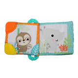 Bright Starts, Teethe & Read, Sonajero Libro de Tela Juguete para Agarrar y Tela Libro de Imágenes de Animales, Libro de Sonajero, Anillo para la Dentición, Gomas Calmantes, Juguete para Bebés y Niños Pequeños 3 Meses Juguetes para Bebés Naty Shop