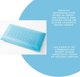 Almohada de espuma Genius Eazzzy 40X80 Cm altura 10Cm - Almohada de apoyo para el cuello con 2 grados de dureza + espuma de gel refrescante - Almohada para dormir de lado, boca arriba y boca abajo contra el dolor de cuello, almohadas estándar de poliéster Naty Shop