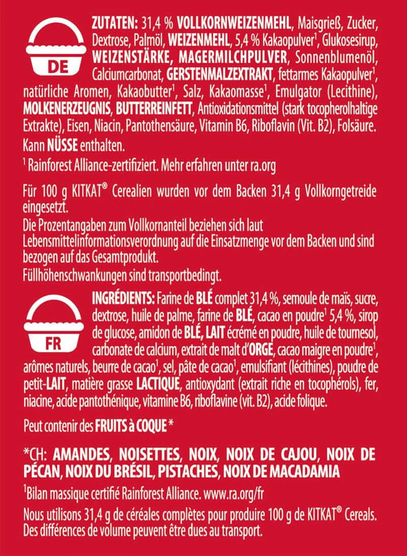 Cereales Nestlé KITKAT, cereales crujientes para el desayuno con barquillos Kitkat, paquete 8 x 550 gramos Cereales Naty Shop