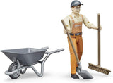 Bruder 62130 - Bworld figure set trabajador municipal - figura de juguete escala 1:16, vehículo de construcción, obrero de la construcción, granja, hombre Figuras de acción Naty Shop Default title