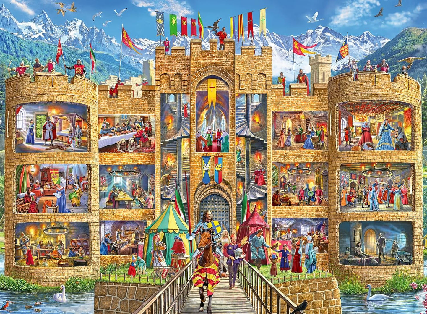 Puzzle Ravensburger para niños - 10016 En el espacio - Puzzle espacial para niños a partir de 7 años con 150 piezas en formato XXL Puzzle Naty Shop Vista en el castillo de los caballeros