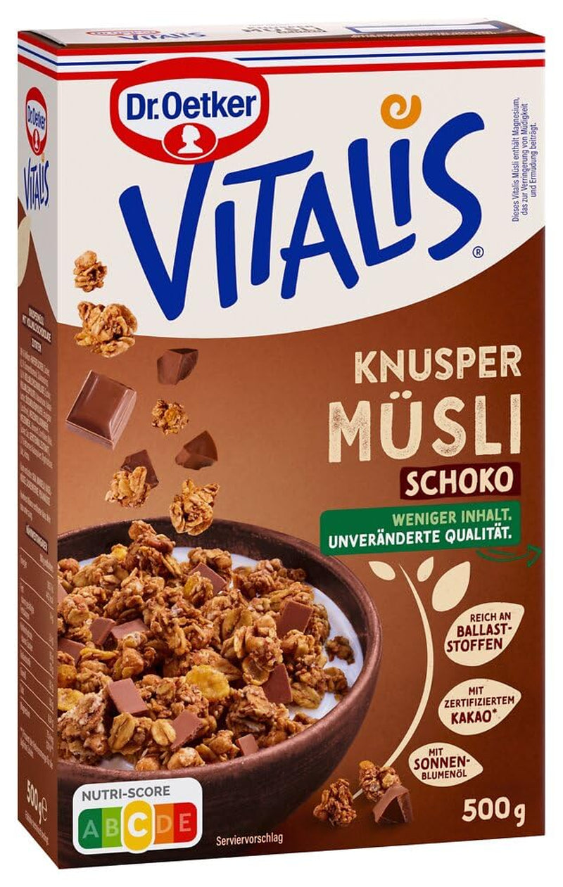 Dr. Oetker Vitalis Crunchy Honeys: Muesli crujiente con miel para desayunos y meriendas, paquete de 5 (5 x 600 g)