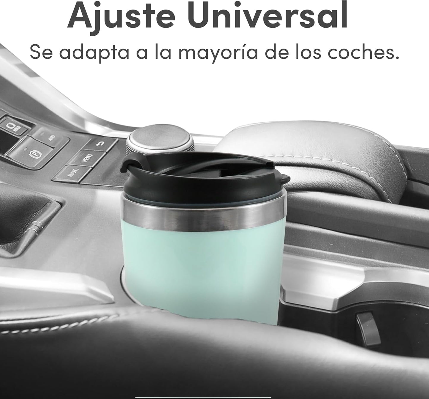 EHC113M# Cafetera espresso personal compacta con filtro de una sola porción con taza térmica de viaje de acero inoxidable en el interior Filtro reutilizable de café molido Verde menta 400 ml