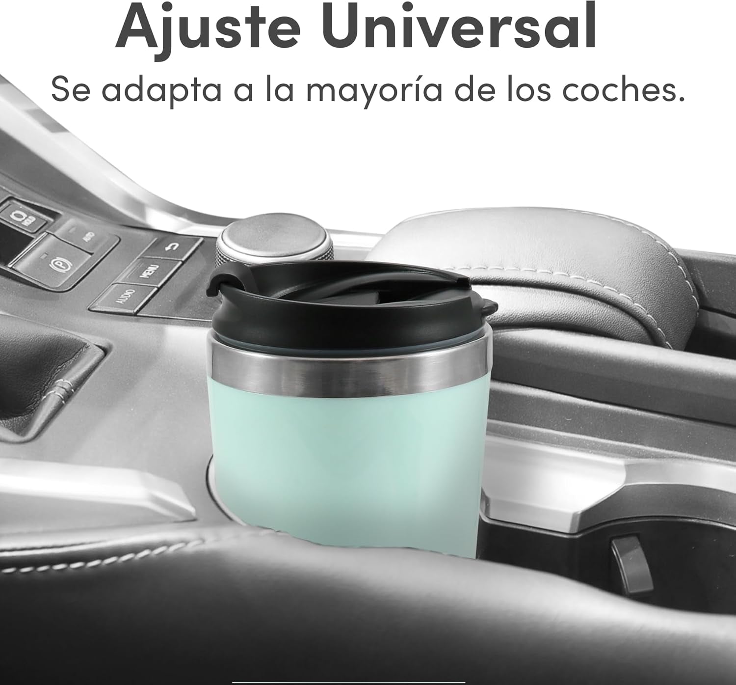 EHC113M# Cafetera espresso personal compacta con filtro de una sola porción con taza térmica de viaje de acero inoxidable en el interior Filtro reutilizable de café molido Verde menta 400 ml
