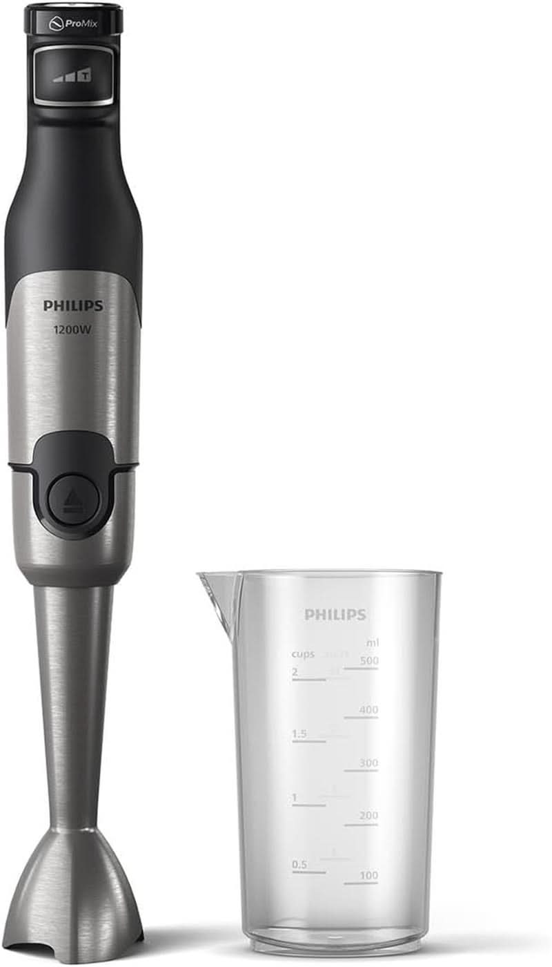 Batidora Stabphils serie 5000 - Batería de 1200 W. Tecnología Promix. Dirigió Geschwindigkeitsanzeiger. Stufenlose Geschwindigkeitseinstellung. Diseño compacto. Leicht Zu Reinigen. Negro (HR2681/00) Cocina Naty Shop