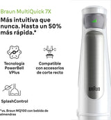 Braun Household Hogar Multiquick 7 Batidora de brazo, Spritzschutz-Technologie, Spülmaschinenfest, Bpa-Freier Kunststoffbecher, MQ7000, 1000 W, Weiß Kitchen Naty Shop