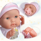 JC Toys - Berenguer Boutique Muñeca Suave y Realista de 38 cm con Boca Abierta/Cerrada, Set de Regalo de 10 Piezas, Biberón, Sonajero, Chupete y Accesorios, Rosa, Edad 2+