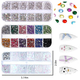 4200 Piezas de Diamantes de Imitación para Arte de Uñas, Piedras de Brillo de 36 Colores, Piedras Decorativas de Uñas para Accesorios de Arte de Uñas y Diamantes de Imitación Cristal Transparente con Pinza de Selección de Diamantes de Imitación y Bolígrafo de Puntuación