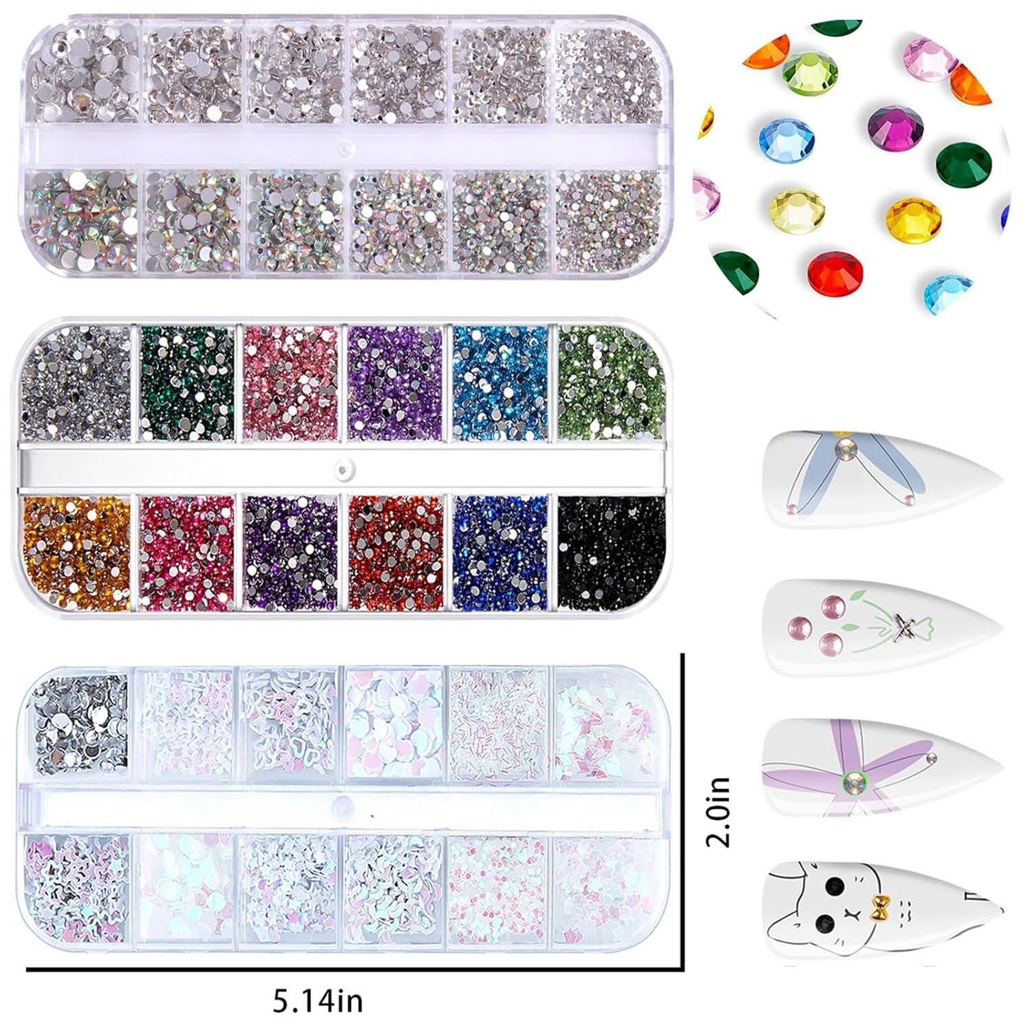 4200 Piezas de Diamantes de Imitación para Arte de Uñas, Piedras de Brillo de 36 Colores, Piedras Decorativas de Uñas para Accesorios de Arte de Uñas y Diamantes de Imitación Cristal Transparente con Pinza de Selección de Diamantes de Imitación y Bolígrafo de Puntuación