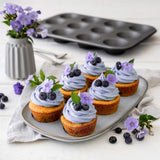 Zenker 12Er Muffinform Energy, Premium-Backform, Für Köstliche Kuchen, Verkürzt Die Backzeit Um Bis Zu 20% (Farbe: Silber/Anthrazit), Menge: 1 Stück, Hellgrau Und Dunkelgrau Moldes y bandejas para repostería Naty Shop