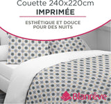 Blanrève Funda nórdica Estampada o Lisa, Templada, Para cama de matrimonio, Fácil de mantener, 240 X 220 Cm, Gris, Blanco Edredones y edredones Naty Shop